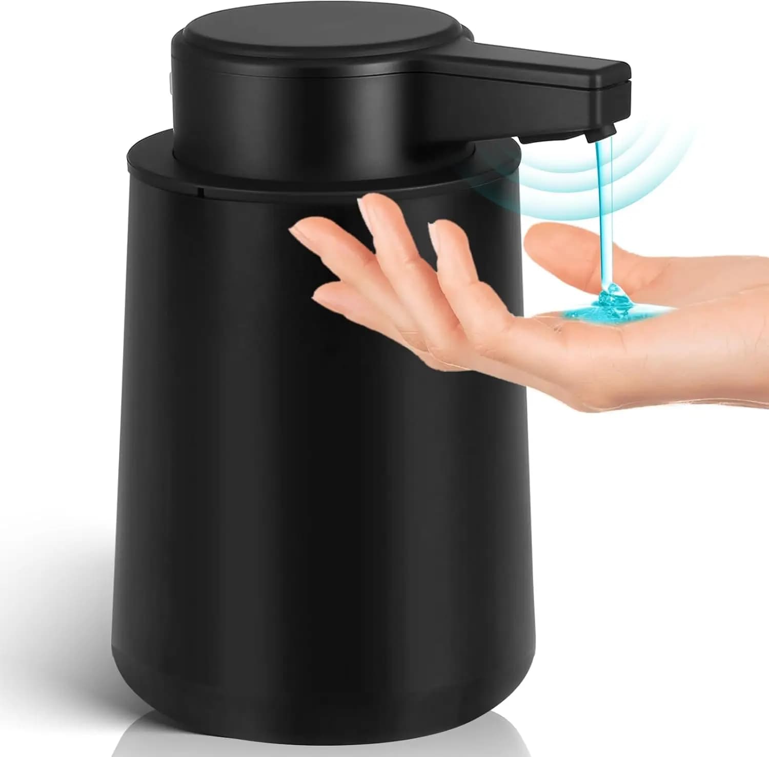 Dispenser di sapone touchless con uscita del liquido regolabile a 3 livelli, ricaricabile da 9 once per bagno e cucina