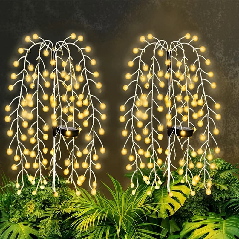 Luci Solari a LED per Balcone, Patio, Feste, Strada, Prato - Luci Solari da Esterno, Ghirlande Luminose per Giardino, Sentieri, Alberi