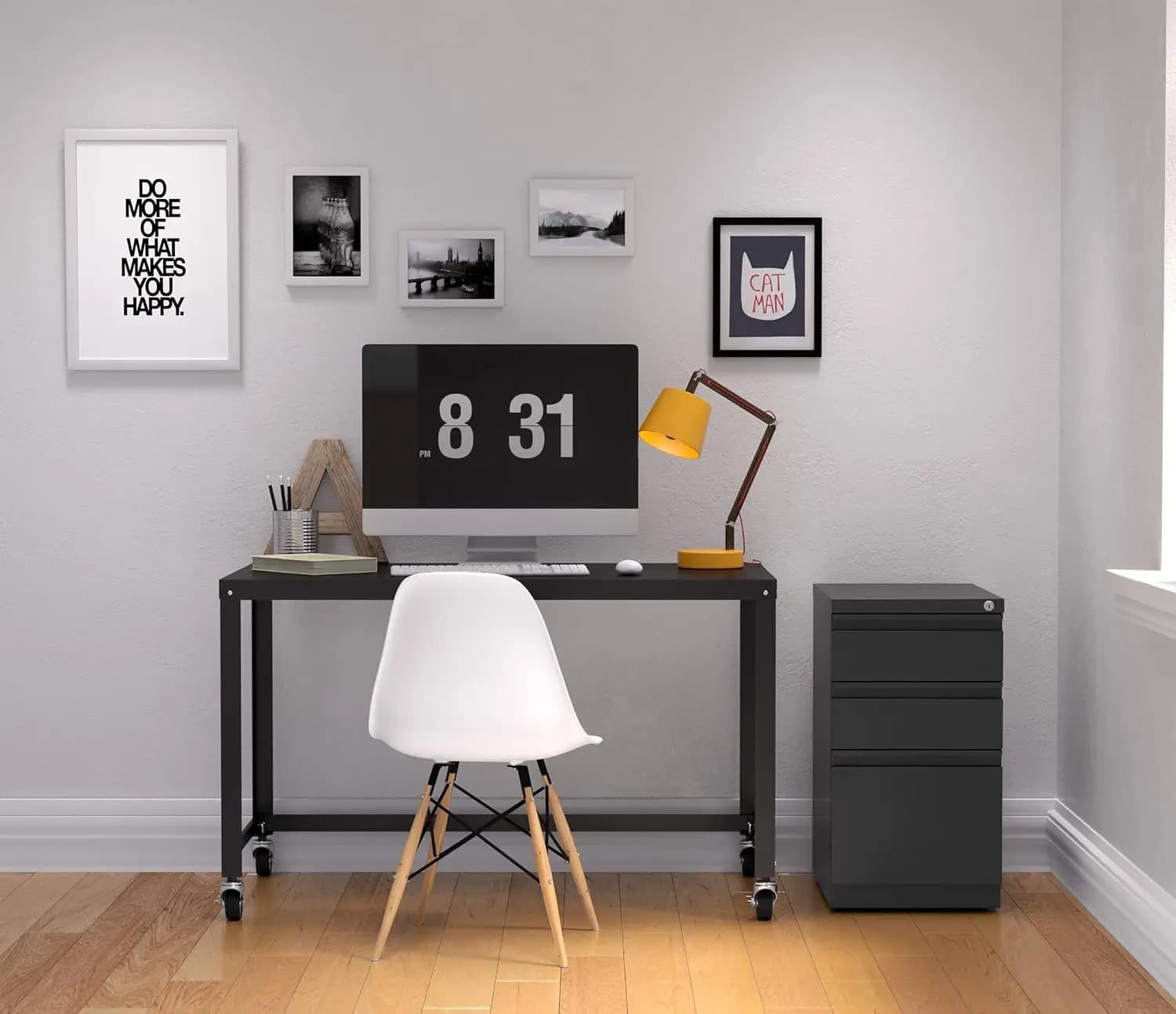 20" Metal Mobile Pedestal File Cabinet 3 Drawer Box-Box-File Full Width Pull Home Office Letter Hanging Folders, Customized