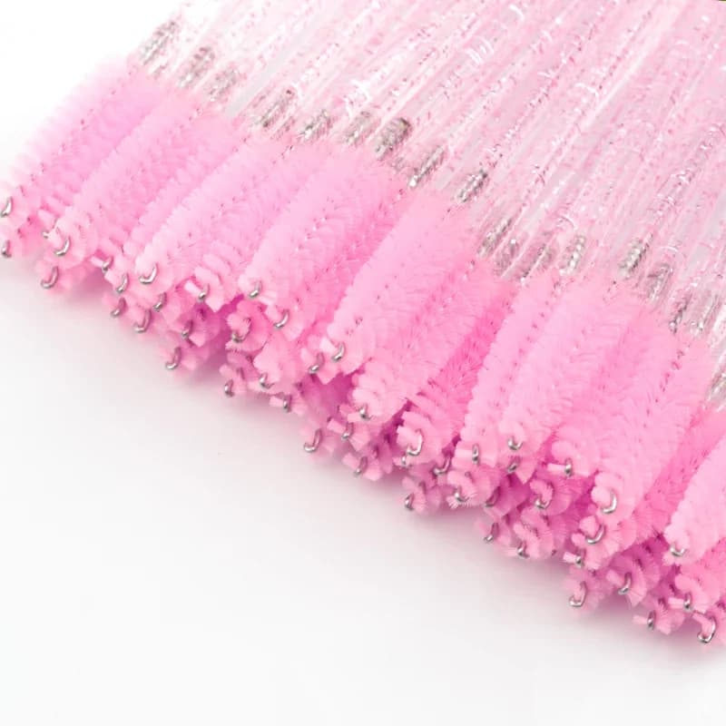 5/25/50 PCS Pennelli per trucco Pennello per ciglia in cristallo rosa Riutilizzabile Estensione ciglia finte Forniture Strumento per trucco ciglia finte Hot
