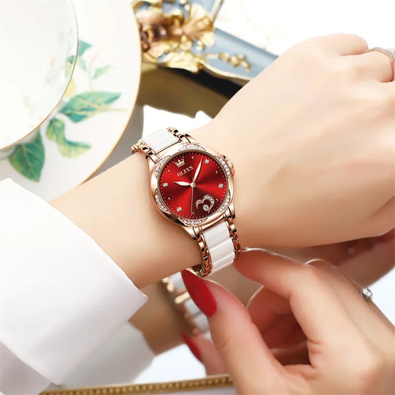 OLEVS Orologio da donna Orologio da donna impermeabile di moda di lusso per orologi da donna Orologio meccanico automatico in ceramica Regalo Relogio