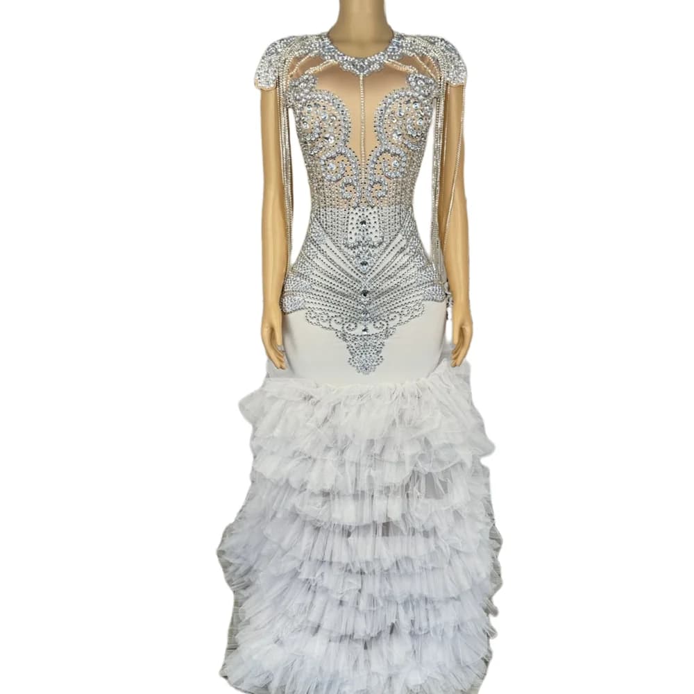 Vestido Laurea sexy Ritorno a casa da sera Prom Abito a sirena Abito da festa Donna Strass Banchetto di nozze Abito lungo Abito da ballo