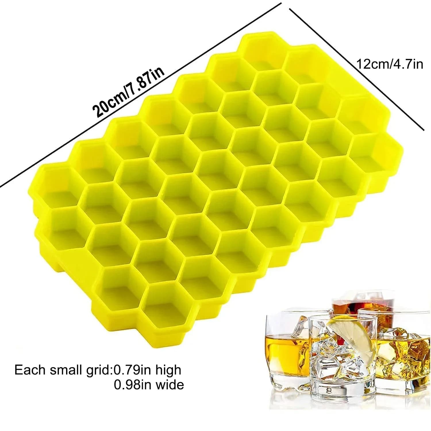 Stampo per Cubetti di Ghiaccio in Silicone per Uso Domestico, Riutilizzabile con Coperchio