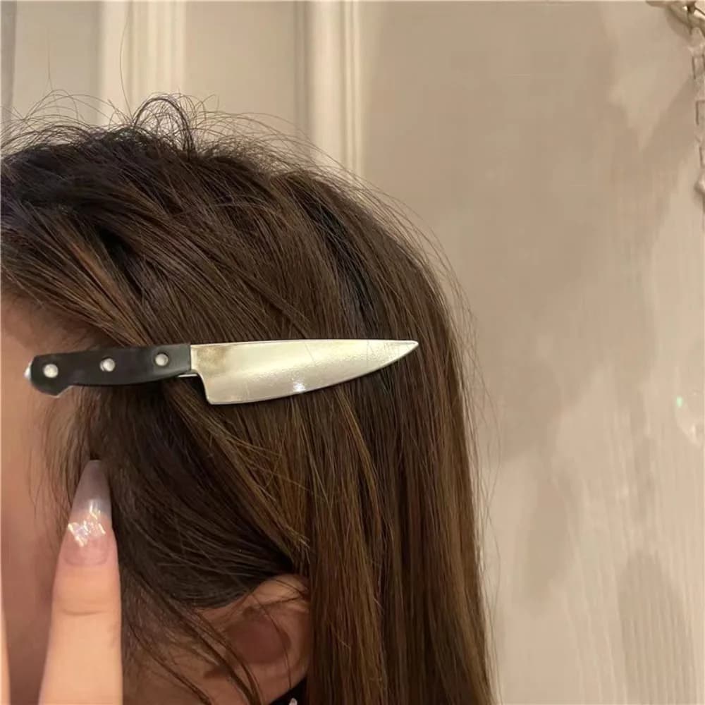 2 pz Creativo Gotico Emulazione Coltello Pinze Frangia Laterale Forcelle Divertente Strano Coltello Copricapi Feste Cosplay Creativo