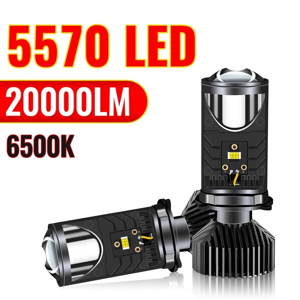 Y6 H4 Mini Lente per proiettore H4 Fari a LED Auto Turbo Fan Super Luminoso Hi Lo Fascio Lampada per auto H4 Lampadina a LED