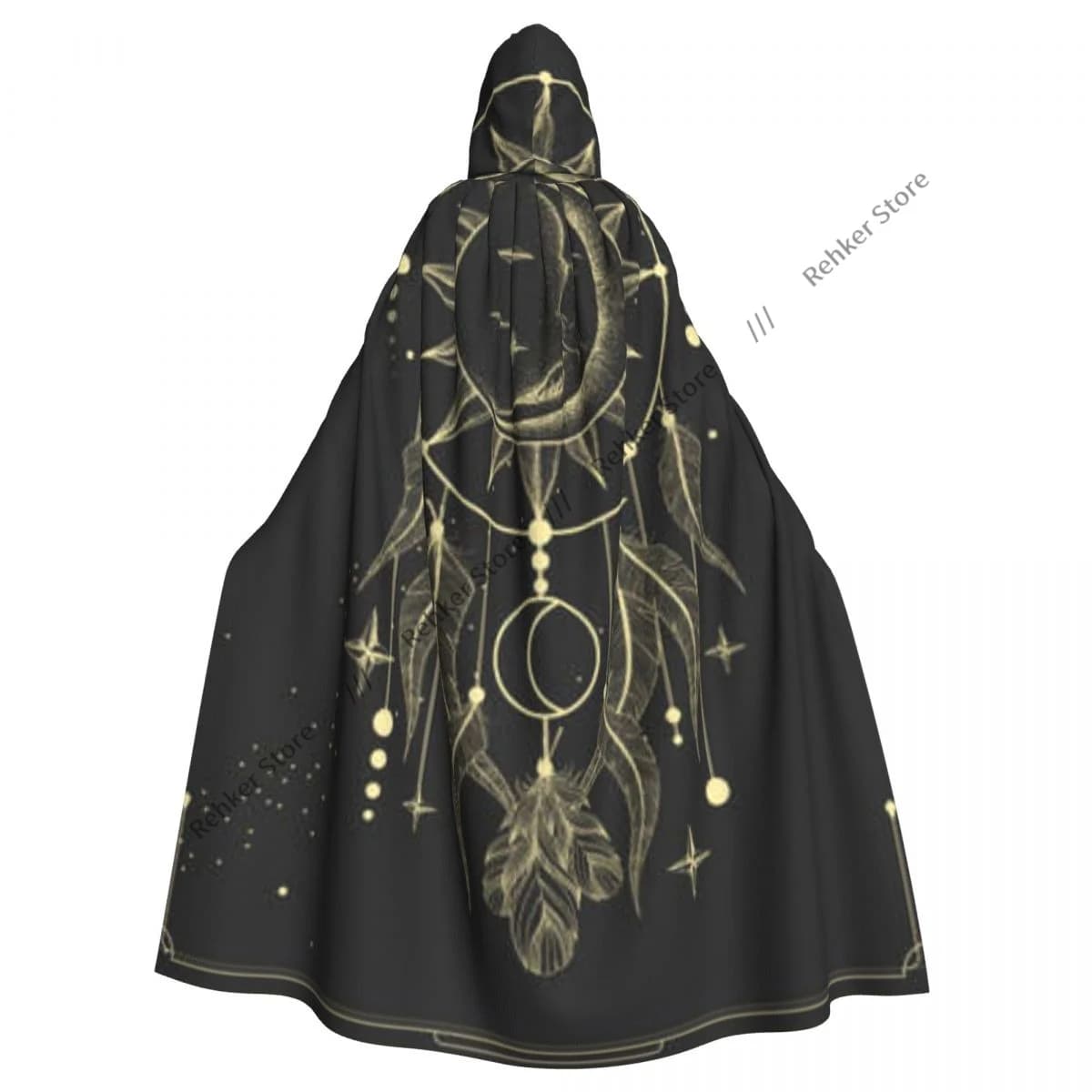 Adult Vampire Cape Hooded Robe Magic Witchcraft Card Dream Catcher Halloween Cloak Full Length Cosplay