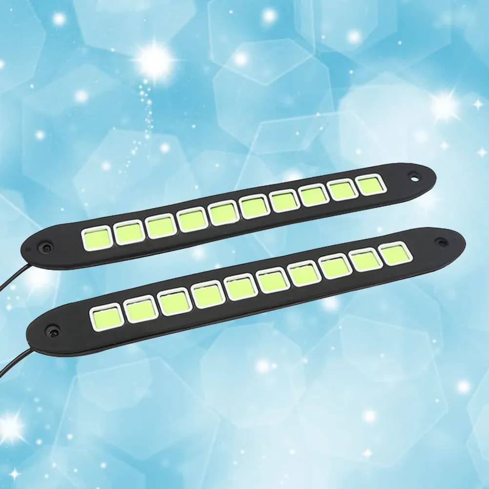 2 Pezzi Luci Diurne a LED COB Impermeabili Flessibili DRL per Fari Auto Plug and Play Basso Consumo 10000H