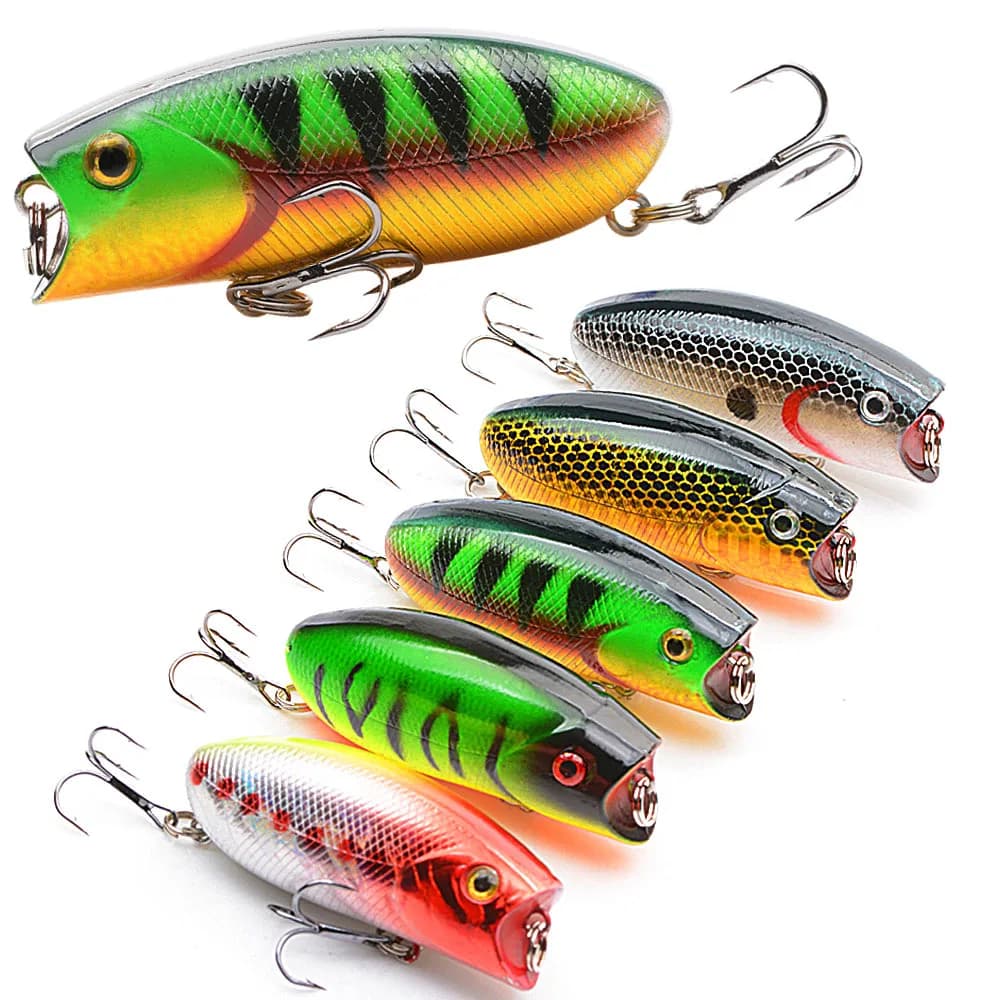 Splashing Topwater Popper Pencil 6CM 10.4G Hard Bait For Bass Culter Sea Bass Trout Saltwater Freshwater Fishing Tackle