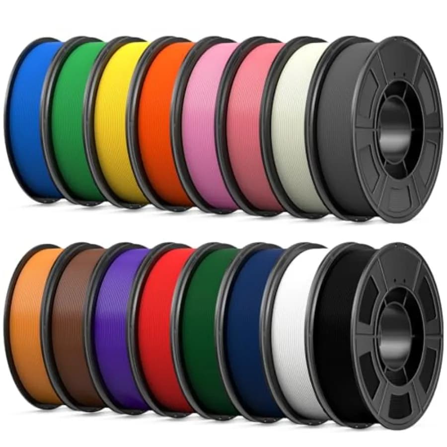 Set di 16 Colori Filamento PLA+ per Stampante 3D, Filamento PLA+ Multicolore 1,75mm, Confezionato Singolarmente Sottovuoto, 0,25kg per Bobina