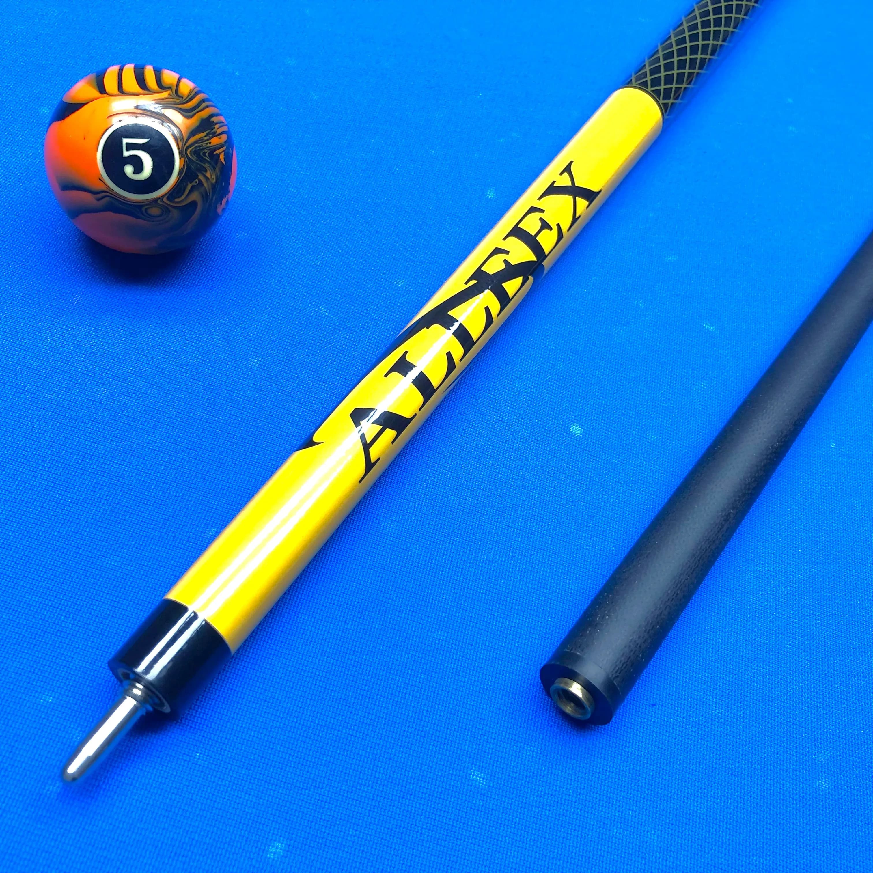 Stecca da Biliardo 1/2 con Asta in Fibra di Vetro, Punta Rainbow da 13mm, Giunto in Acciaio Inossidabile per Biliardo a 8 e 9 Palle, Impugnatura Avvolgente per Gioco Professionale