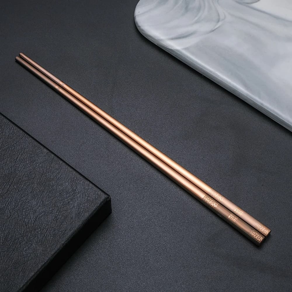 Reusable Hollow Japanese Laser 304 Stainless Steel Engraving Chopsticks Kitchen Supplies Tableware Flatware