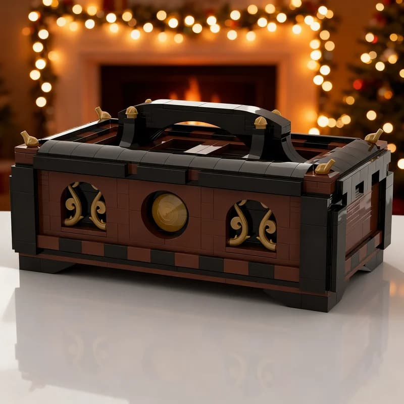 Set di Costruzioni MOC da 558 Pezzi, Modello Baule del Tesoro Pirata, Regalo di Natale, Giocattolo Creativo Fai-da-Te Educativo per Bambini