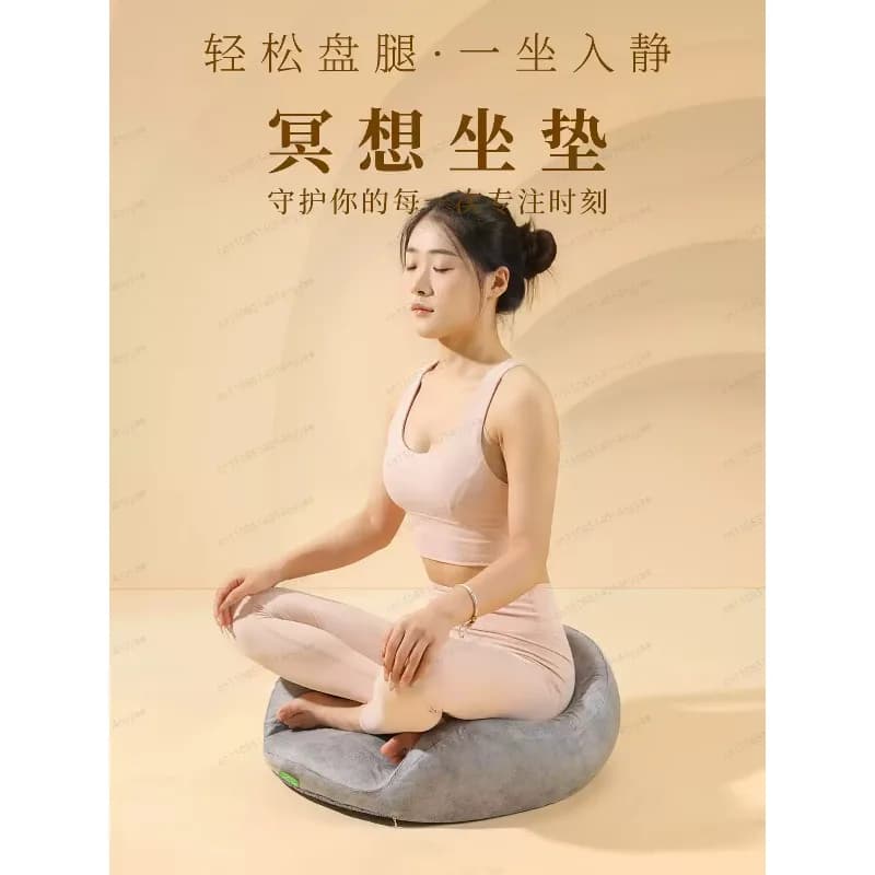 Cuscino da meditazione Zafu, cuscino da pavimento Zen in memory foam, cuscino ergonomico per gambe incrociate, cuscino yoga antiscivolo per casa e ufficio