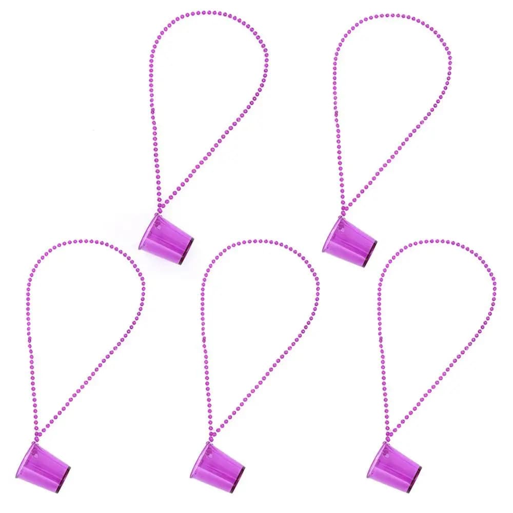 Set di 5 Bicchierini da Shot Trasparenti Colorati a Forma di Collana per Addio al Nubilato, Piccoli Bicchieri da Vino Impermeabili e Semplici