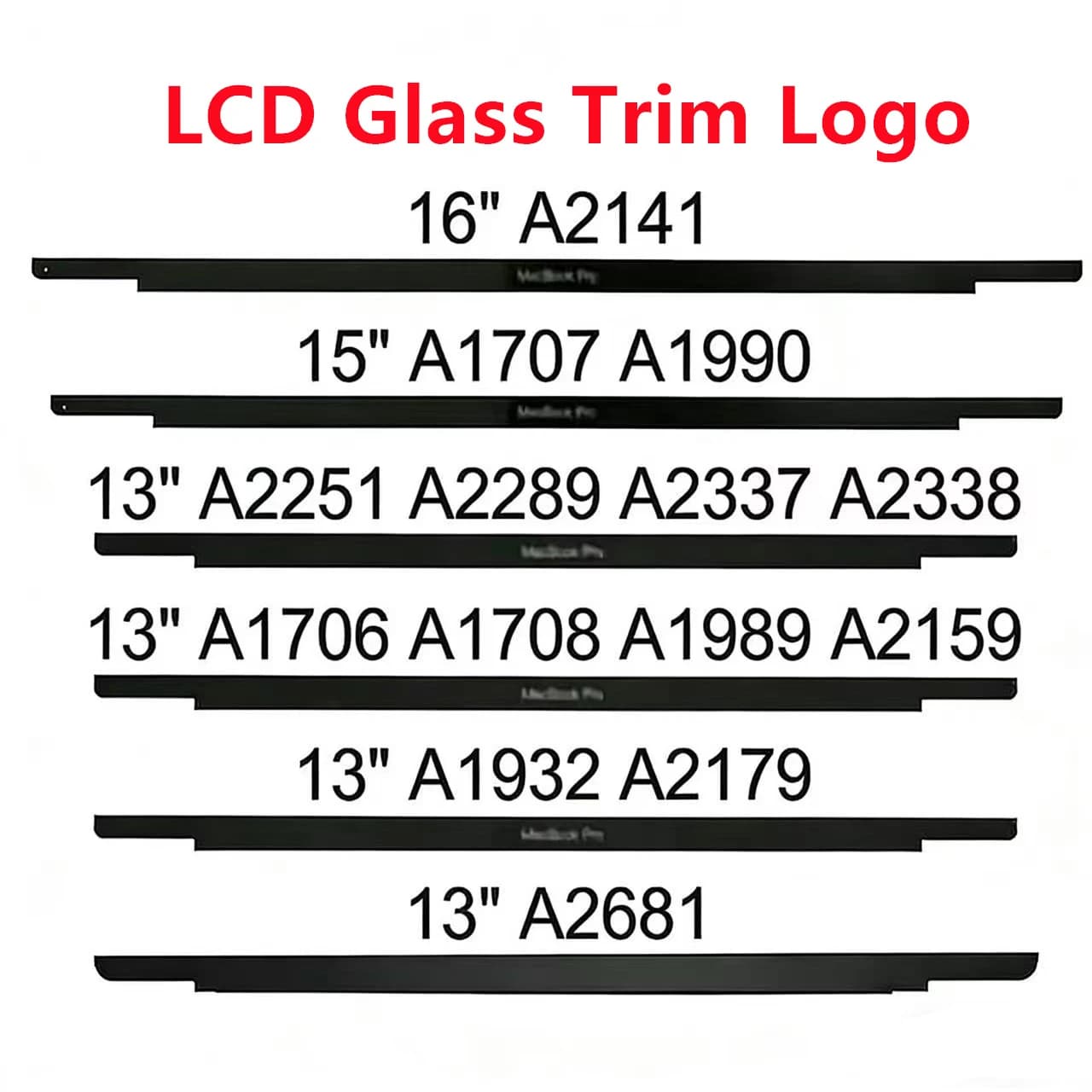 Cornice in vetro con logo per schermo LCD, copertura frontale per MacBook Pro Air A1706 A1707 A1708 A1990 A2141 A1932 A2337 A2338 A2289