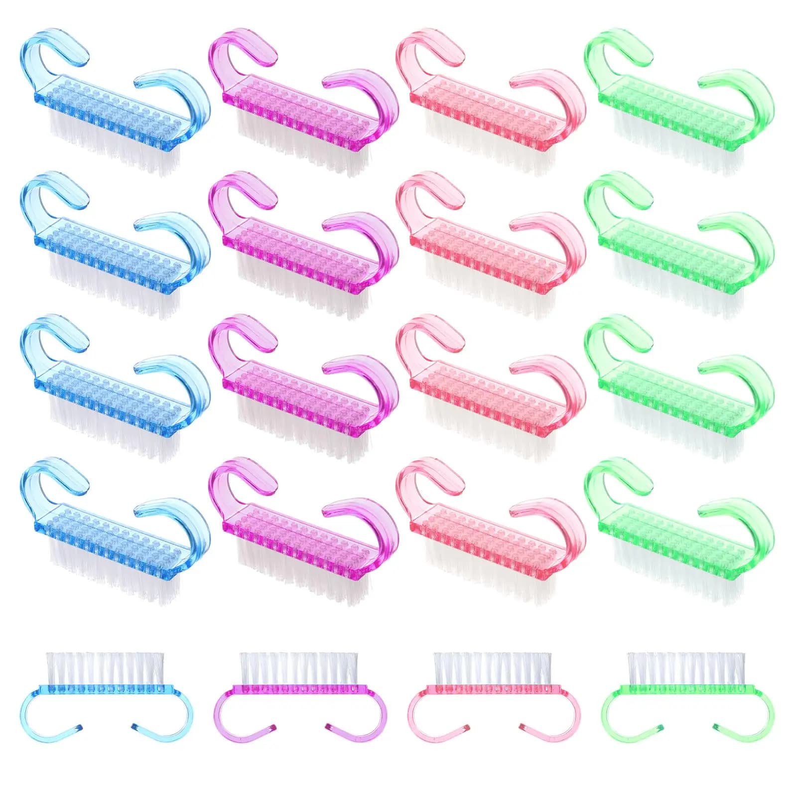 1000/500pcs Spazzole per nail art in plastica Colore della miscela Spazzola per la pulizia delle mani per unghie Spazzola per la pulizia della polvere Strumenti per la rimozione morbida del manicure