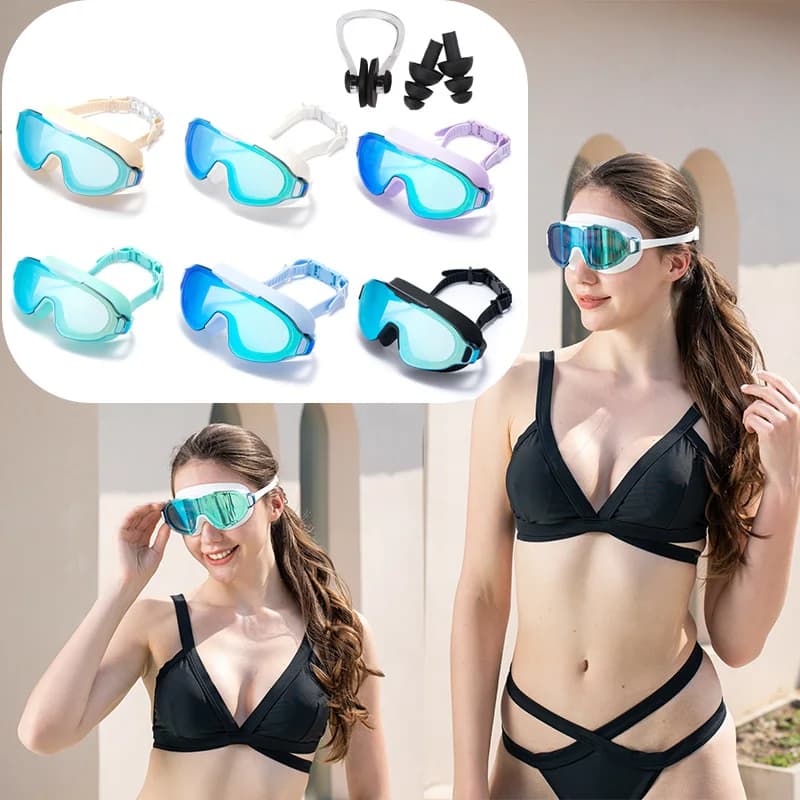 Adult Swimwear with Large Frame HD View Galvanotecnica Anti-fog Waterproof Swimwear Men Women Silicone Adjustable