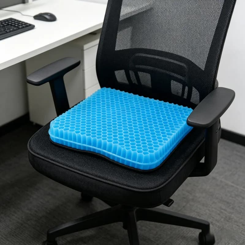 Cuscino in Gel Traspirante Estivo con Design a Nido d'Ape per Alleviare la Pressione e il Dolore alla Schiena e al Coccige, Ideale per Casa, Ufficio, Sedia a Rotelle, Sedie e Auto
