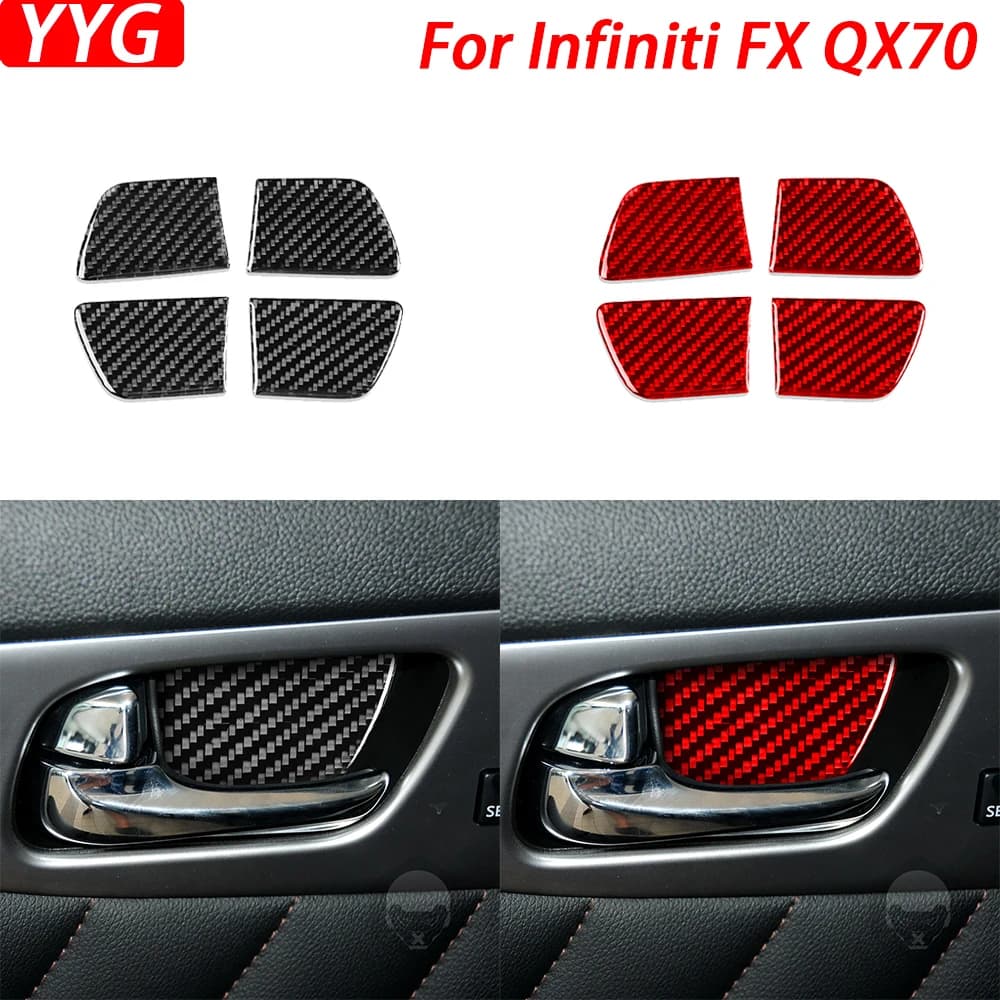 For Infiniti FX 2009-2013 QX70 2014-2022 carbon fiber inner door panel decorative cover accessories for self adhesive