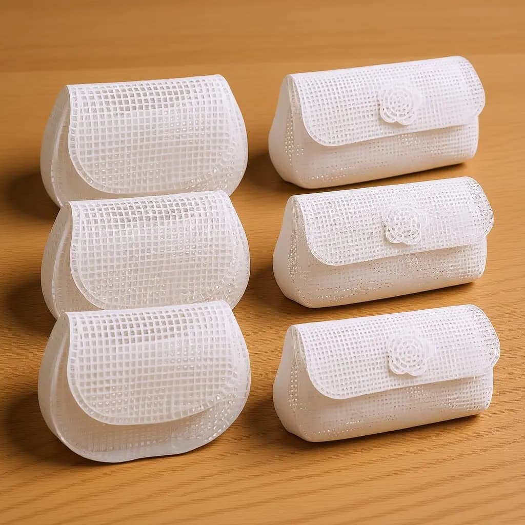 6 Pezzi di Fogli di Rete in Plastica, Robusta Rete Bianca in Plastica per Borse Fai-da-Te, Creazione di Borsette, Accessori per Cucito
