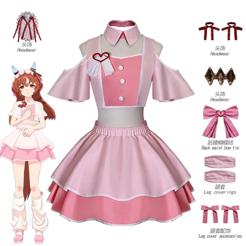ANIMECC Still in Love Cosplay Uma Musume Pretty Derby 4.5th Pink Dress Palcoscenic Costume for Outfit Games for Women's Halloween Party