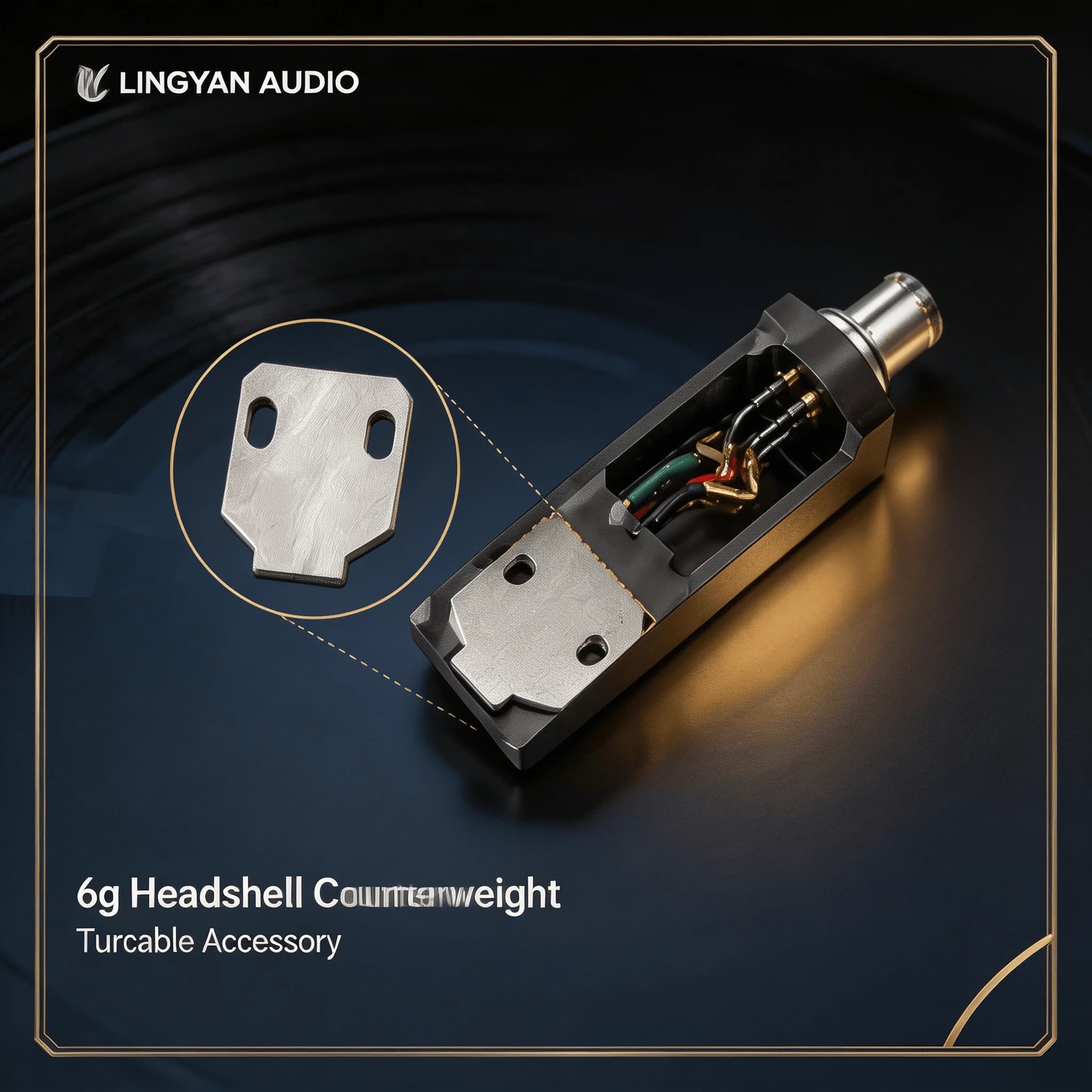 6g Stainless Steel Headshell Balance Weight Plate Spare Part Fit SME EMT Tonearm Cartridge Hi‑Fi Turntable LINGYAN AUDIO