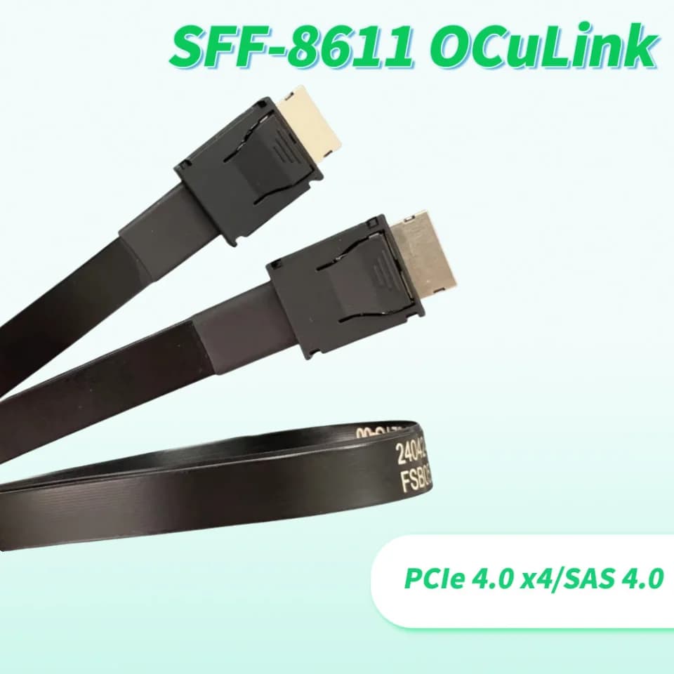 ADT PCI-E 4.0 X4 SFF-8611 Male FFC Oculink Extension Cable External GPU Dock Graphics Card SSD PC Server OCuLink SFF8611 Adapter