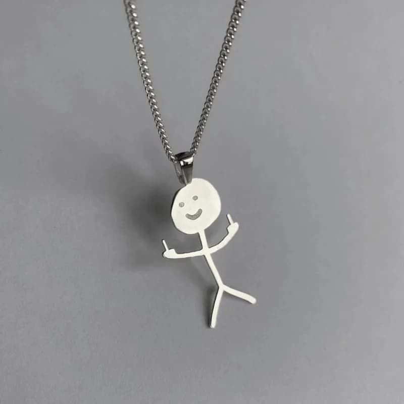 Collana Creativa con Personaggio Graffiti, Gioielli Rock Punk per Uomo, Regalo di Anniversario per Coppie, Vendita all'Ingrosso