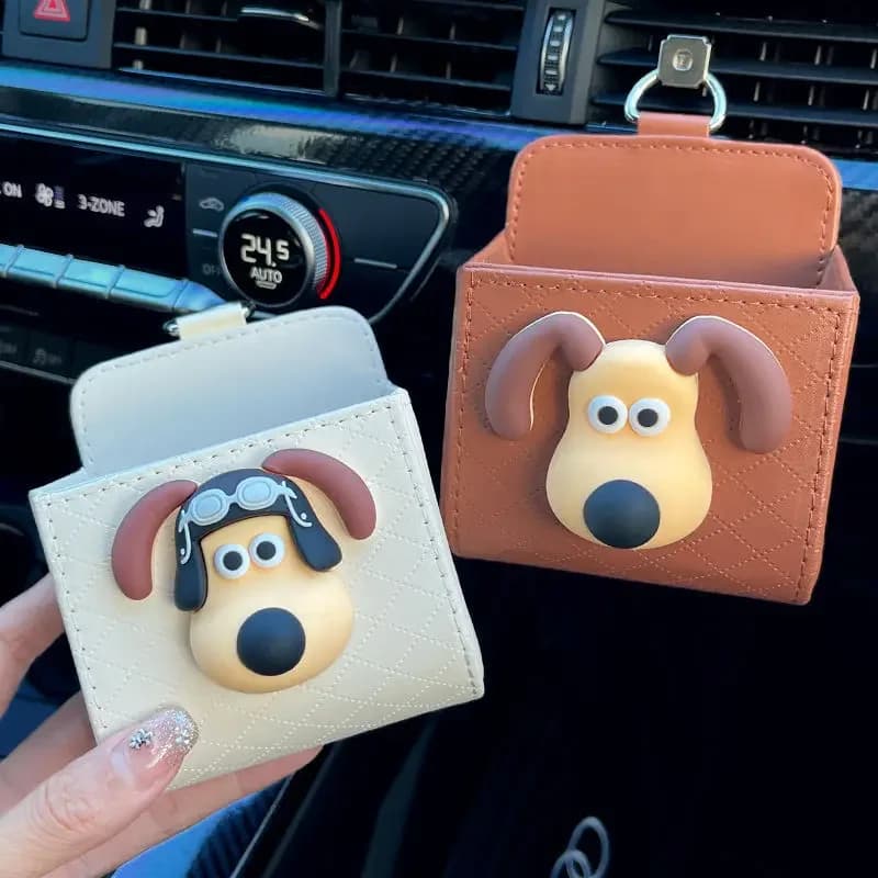 Nice cartoon for dogs, car socket, ordered storage box, PU leather coin case, pocket organizer case, ordered suspended pilot dog organizer box