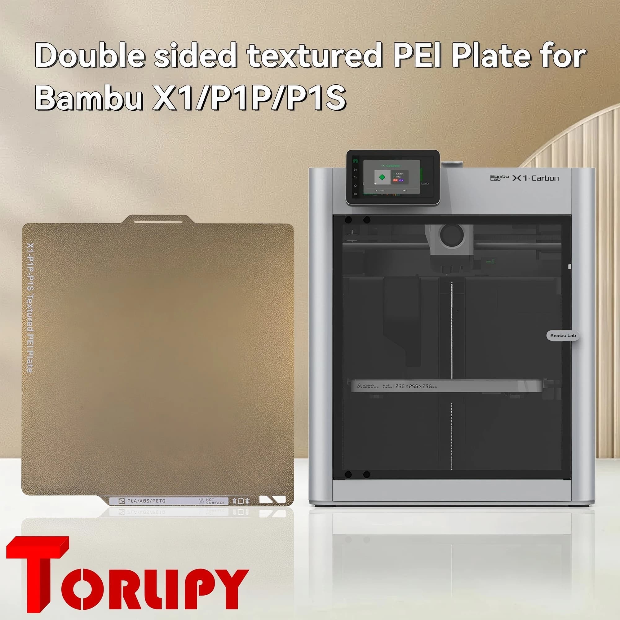 PEI Bed Construction Plate for Bambu Lab X1/P1P/P1S Texture Double Sided PEI Soft Steel Sheet for Bamboo Lab 3D Printer Accessories