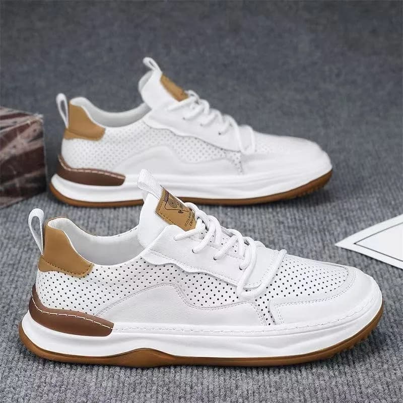 Nuove Sneakers Casual da Uomo di Design, Traspiranti in Pelle PU, Antiscivolo e Resistenti all'Usura, Scarpe da Corsa con Lacci, Zapatillas