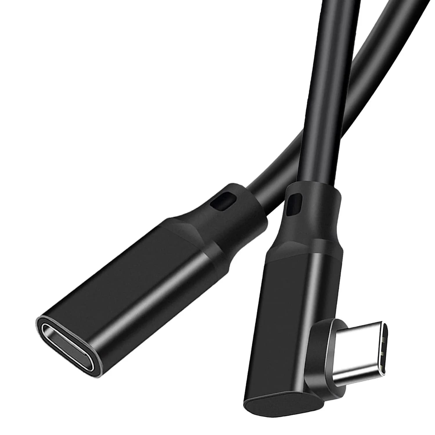20Gbps USB C 3.2 Extension Cable 90 Degree USB 3.2 Gen2 Type-c Male to Female Extender Cable 4K@60Hz 100W Charging Data Transfer