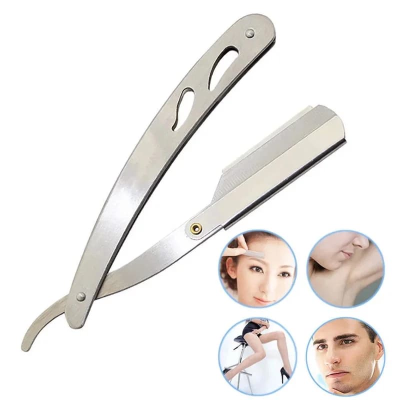 1/2/3/4Pcs Men'S Hair Razor Shaving Barber Tools For Beard And Facial Epilator Folding Shaving Knife Stainless Steel Straight