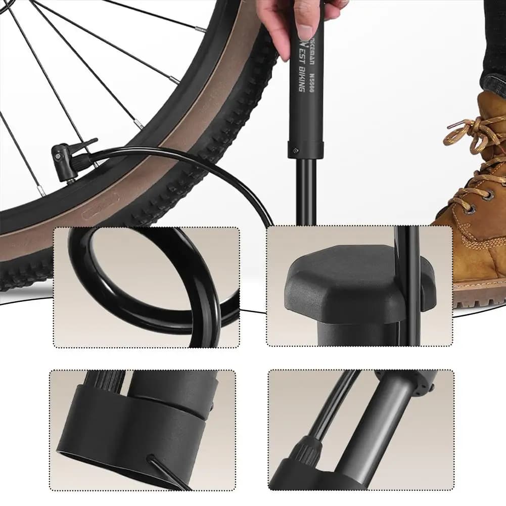 Pompa d'aria per bici Valvola per pompa per pneumatici per bicicletta portatile leggera per il nuoto Calcio Basket Pompe per biciclette Gonfiatore B7T4