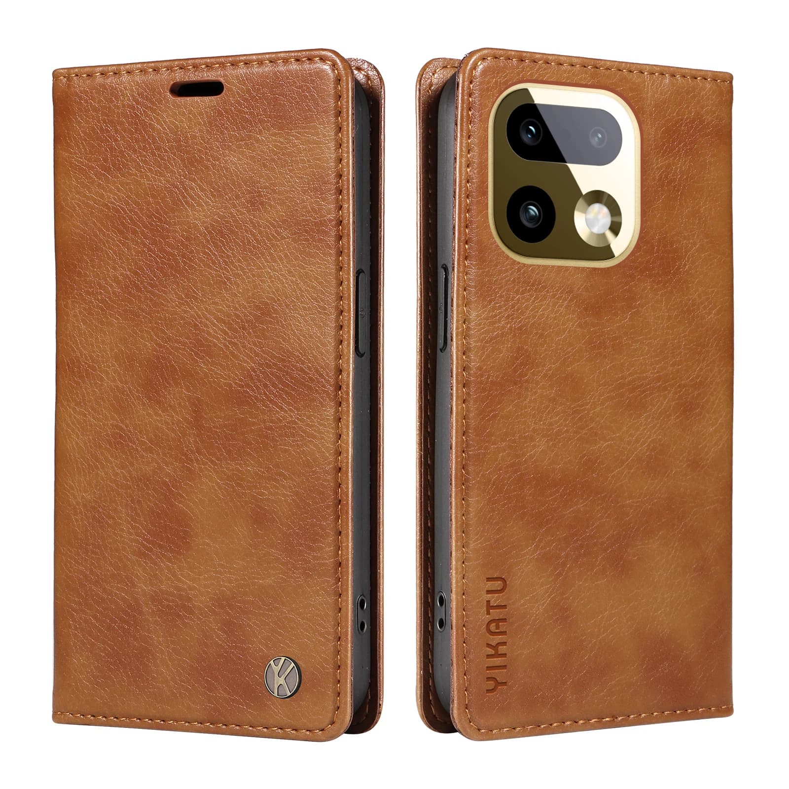 Leather Magnetic Flip Case for Realme 14 14T 14X 15 15X 15T 16 Note 70 C100 C85 C83 Pro Plus Wallet Card Holder Lychee Grain