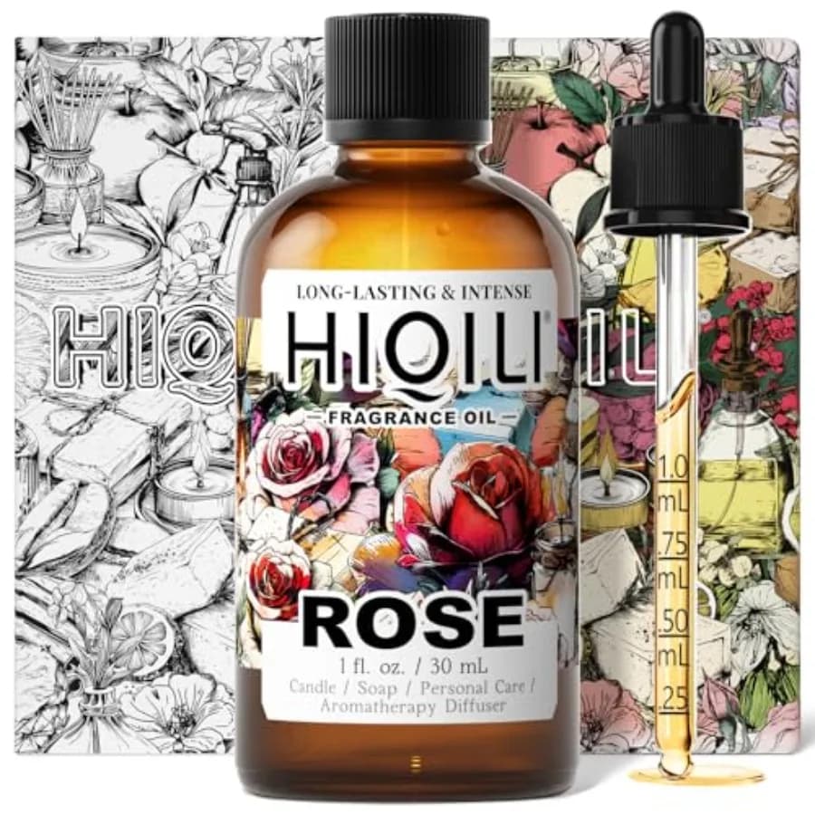 Olio profumato alla rosa HIQILI per candele, saponi e profumi, olio essenziale per diffusori, aromaterapia, da aggiungere alle soluzioni per la pulizia della casa