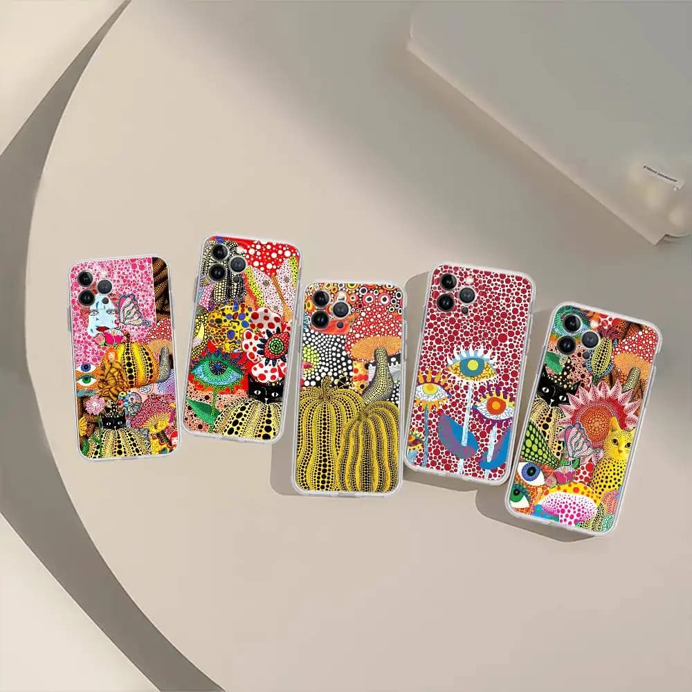 Popular Art Y-Yayoi KusamaS Phone Case For IPhone 17 16 15 Plus 14 13 Mini 12 11 Pro Max Soft Shell Cover