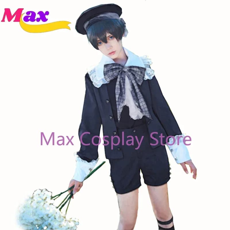 Costume cosplay per bambini dei gemelli Ciel Phantomhive di Max Cos, costume cosplay per feste Kuroshitsuji, taglia personalizzata