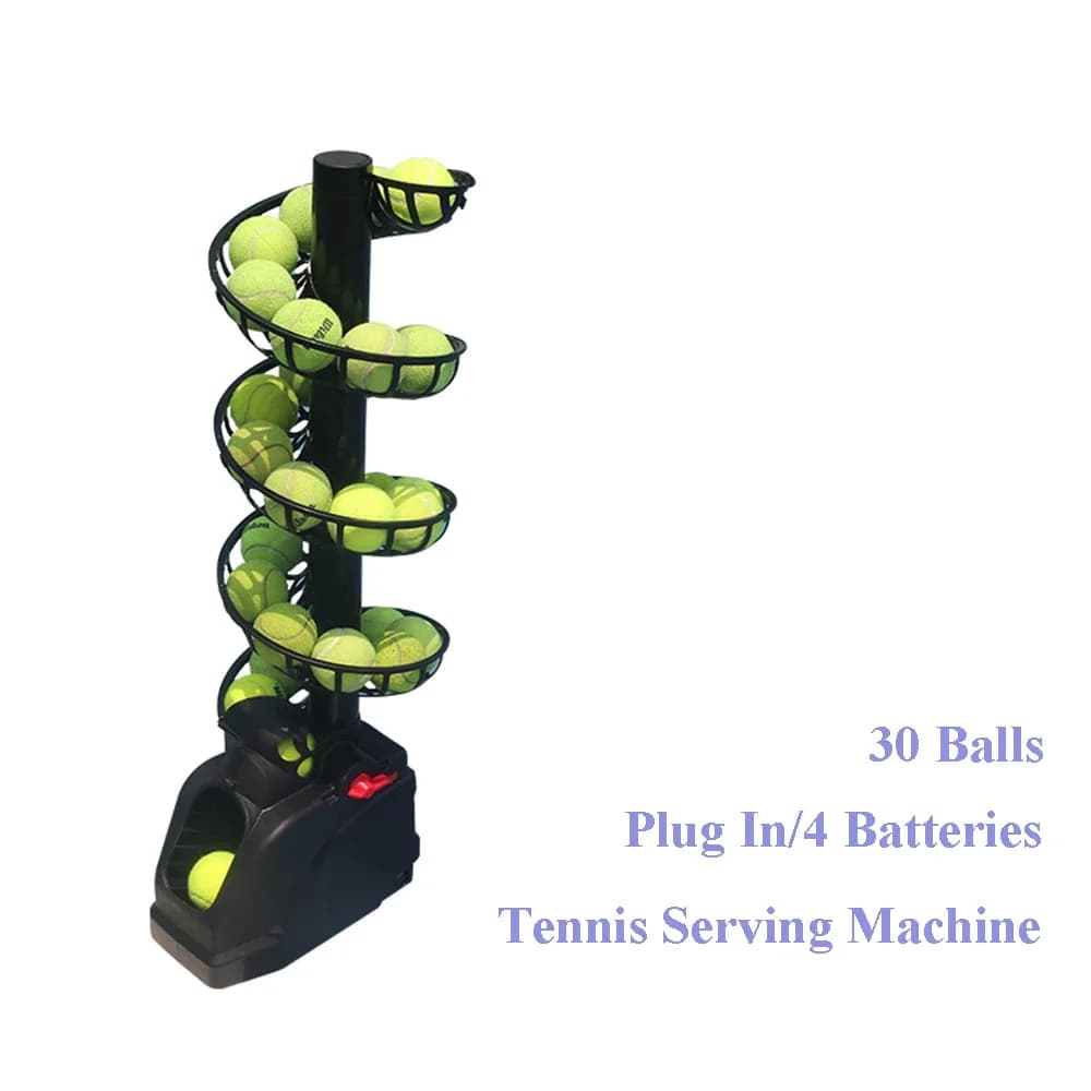 Macchina per palline da tennis Macchina per servire il tennis all'aperto Macchina per lanciare il tennis leggera Plug In/Batterie 30 palline