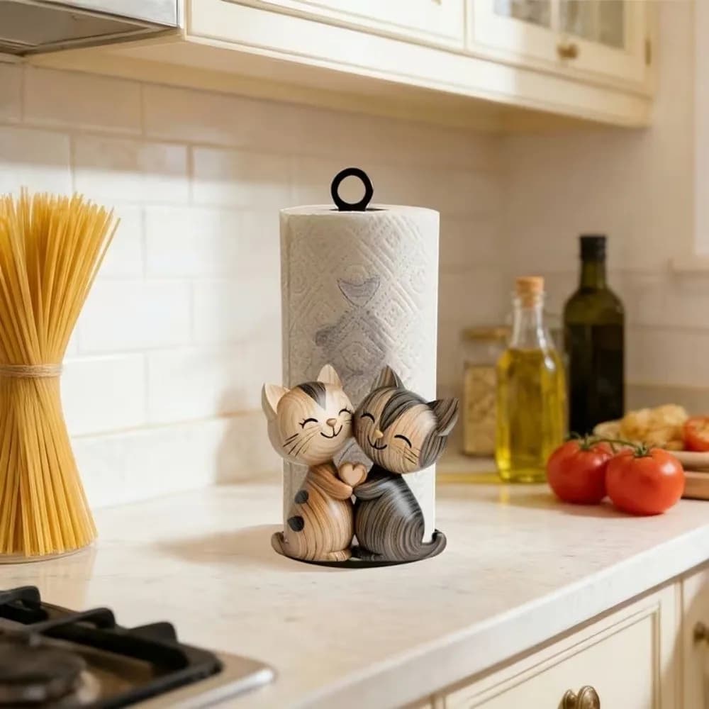 Tree Flower Christmas Tissue Holder Wooden Cat Dog Roll Paper Towel Holder Home Decor Desk Ornament Tissue Storage Rack