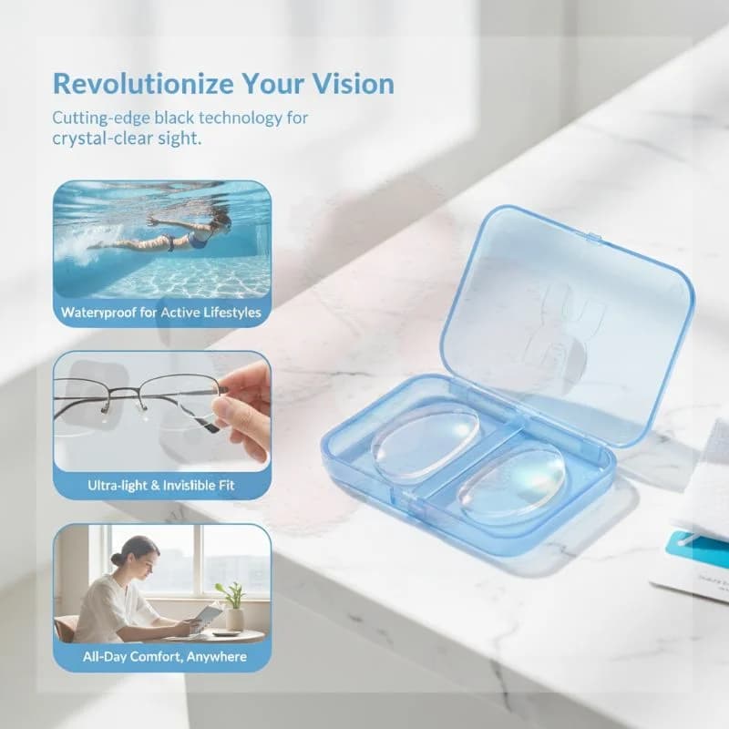 Stick-on Myopic Lenses Portable Adhesive Silicone Nearsighted Correction Patches for Ski Goggles Winter Outdoor Sports