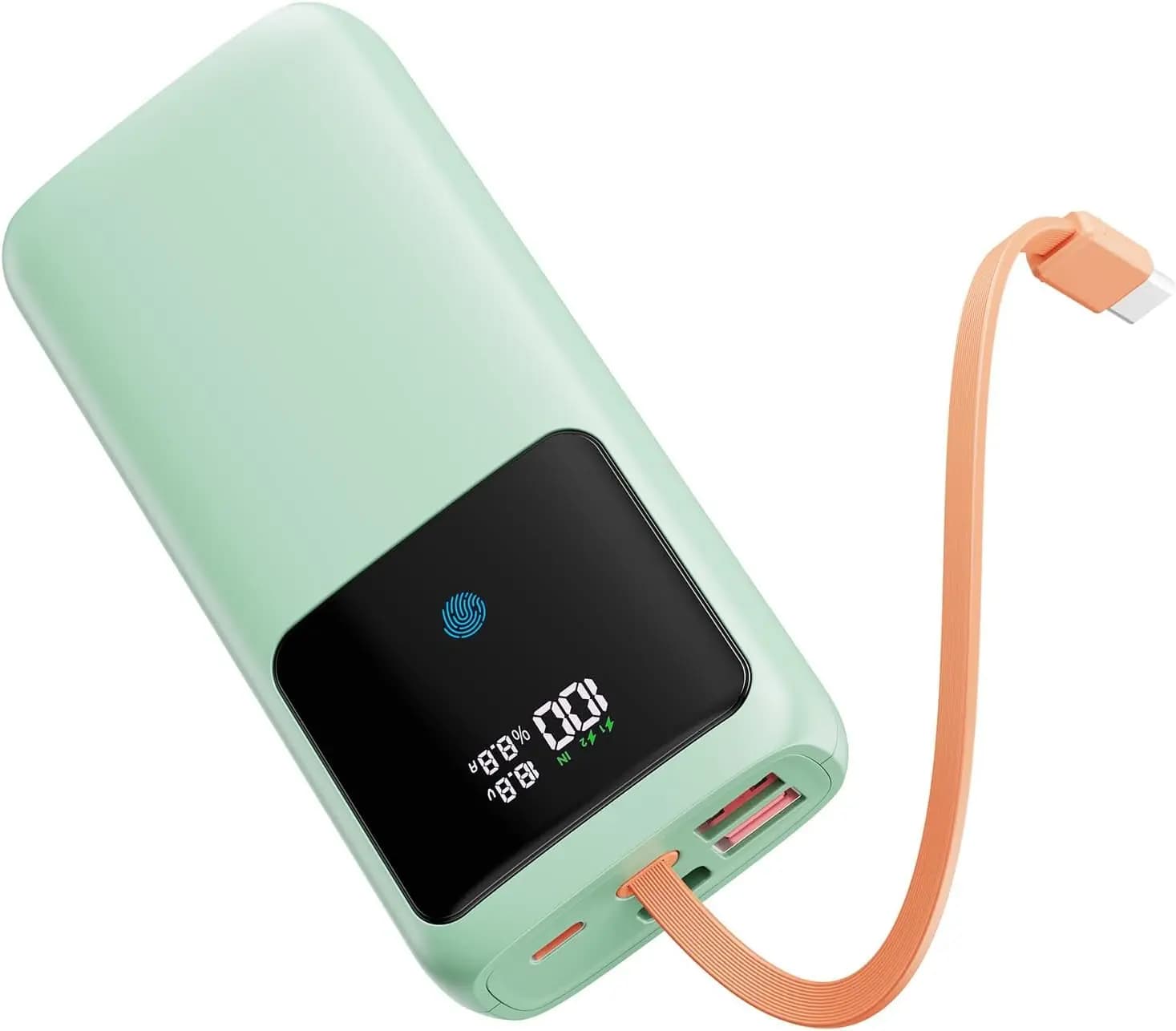Power Bank Portable 24000mAh with Quick Charging 65W, Integrated Cable and LED Display for Macbook/Telephone