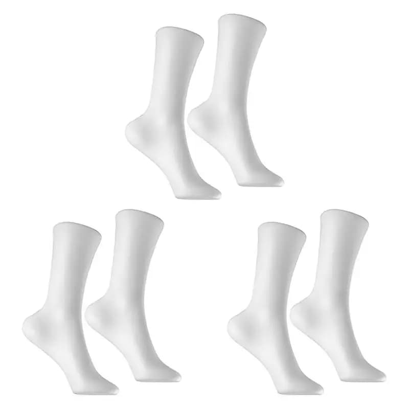6 Pcs Mannequin Foot Sock Model Female Foot Sock Display Short Stocking Ankle Bracelet Jewelry Display Stand, White-[LUCK 9]