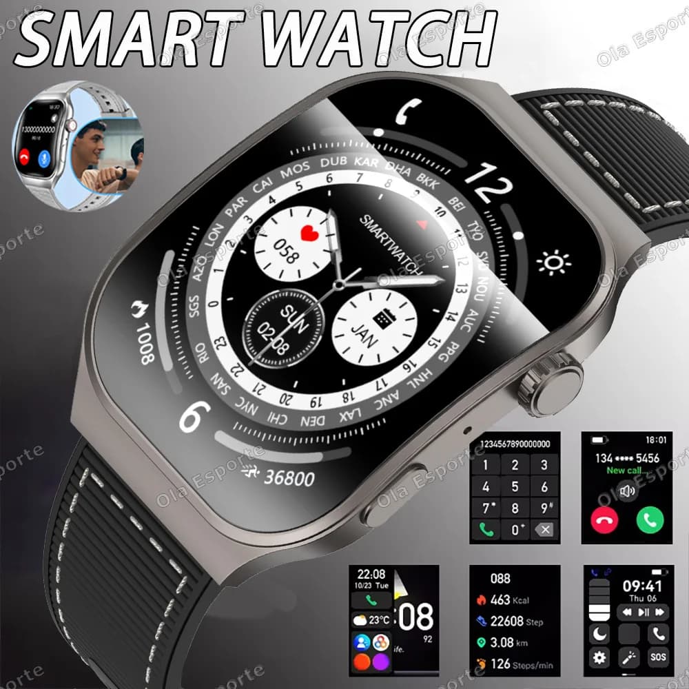 Nuovo Smartwatch 2026 con Chiamate Bluetooth per Uomo, Schermo Curvo HD da 2.01", Orologio Sportivo con Monitoraggio della Salute per Android e iOS
