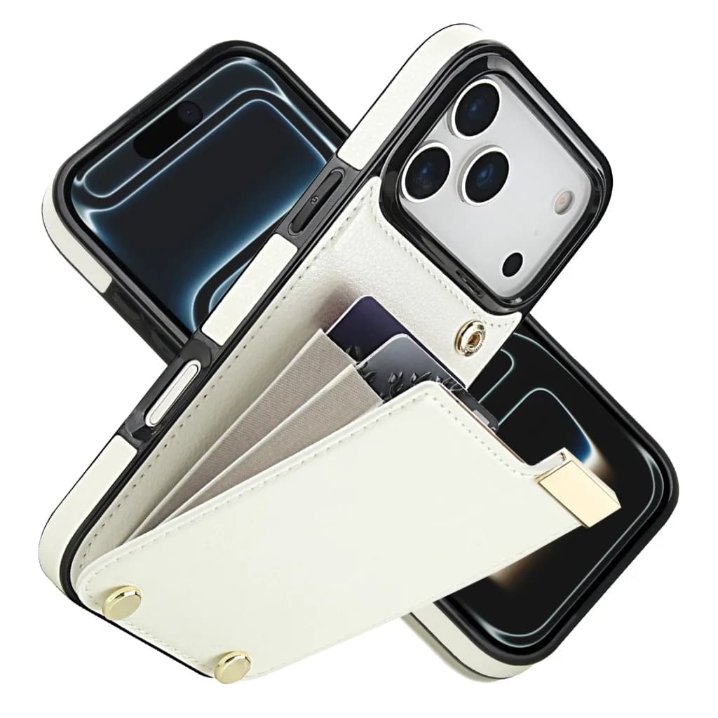 Custodia a Portafoglio per iPhone 17 Pro Max Air 17e 16e 15 14 Plus 13 12 11 con Porta Carte e Multi-Slot in Pelle PU Antiurto