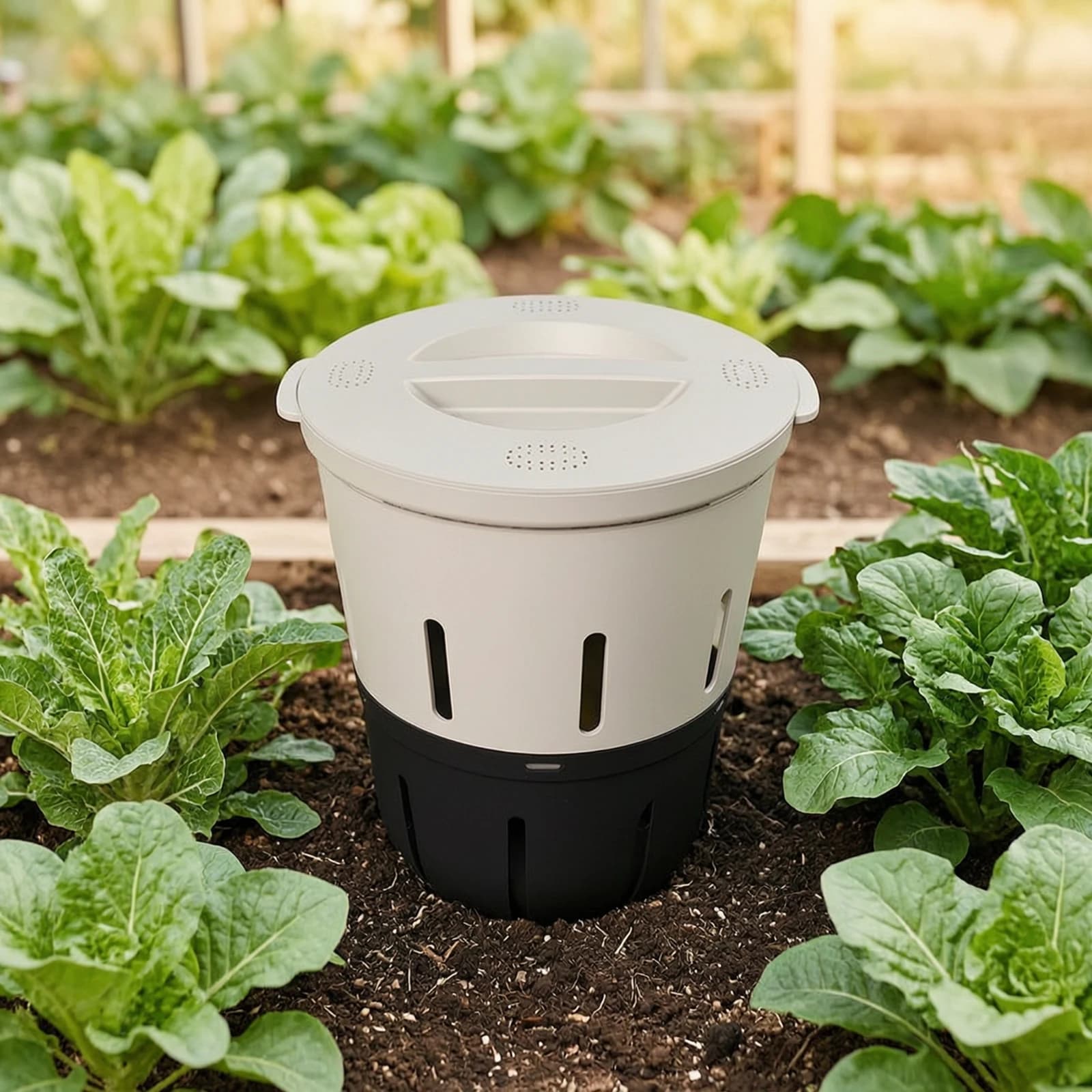 In-Ground Worm Composter Ventilated Worm Composting Bin Subterranean Compost Bin Outdoor Compact for Gardeners, Vegetable Beds