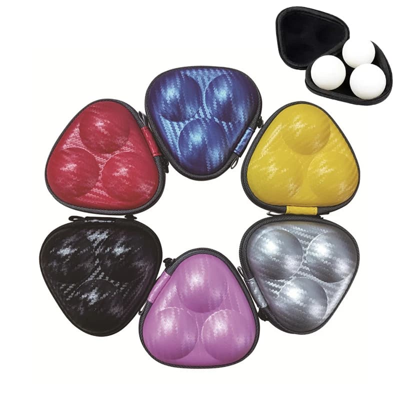 Custodia per scatola da ping pong Custodia per 3 palline da ping-pong Scatole rigide Organizzatore in PU Accessori per ping-pong per sport indoor Impermeabile