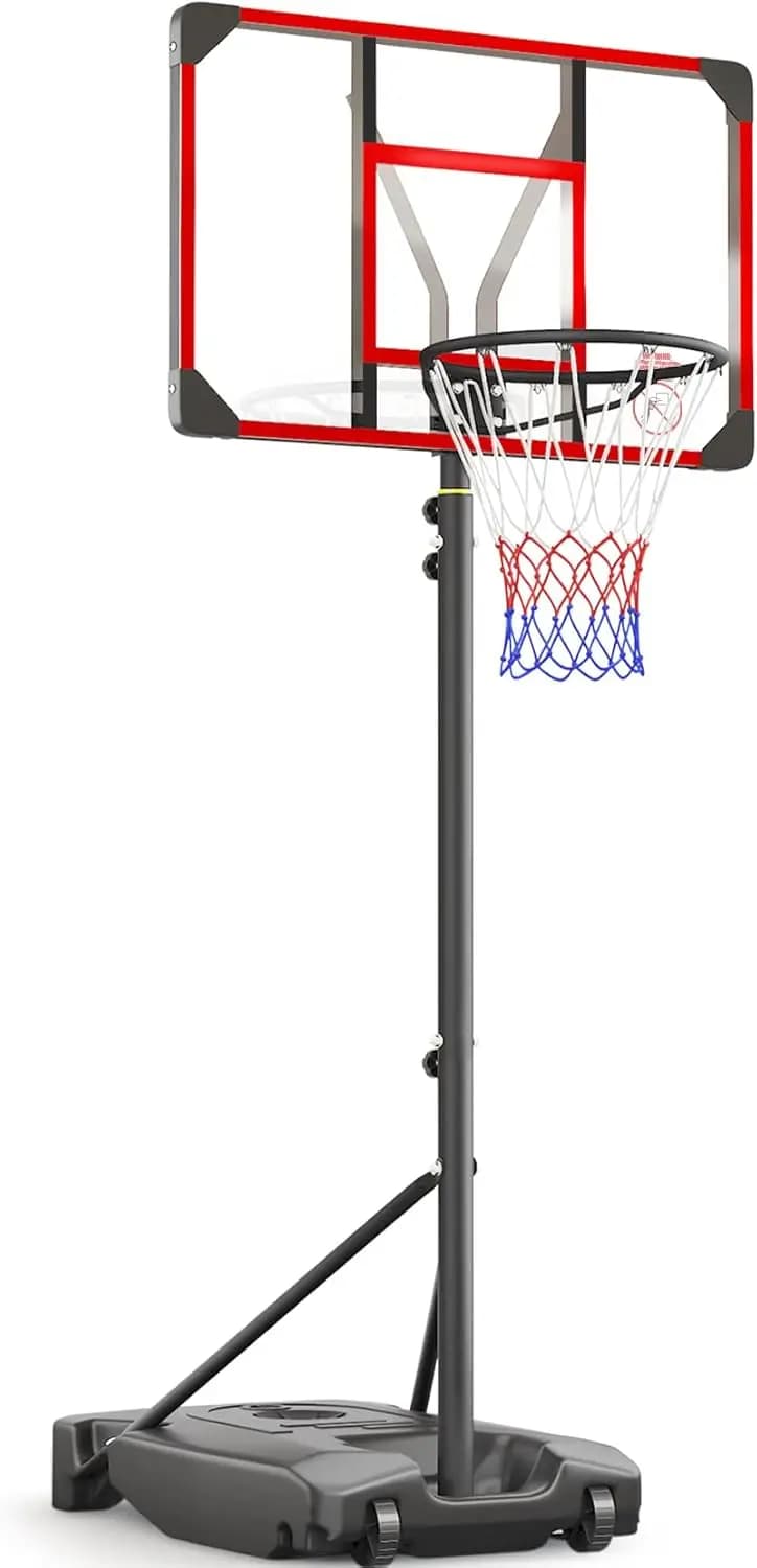Canestro da Basket Regolabile per Bambini 4.82-8.53ft, Portatile con Base Ingrandita e Tabellone in PC