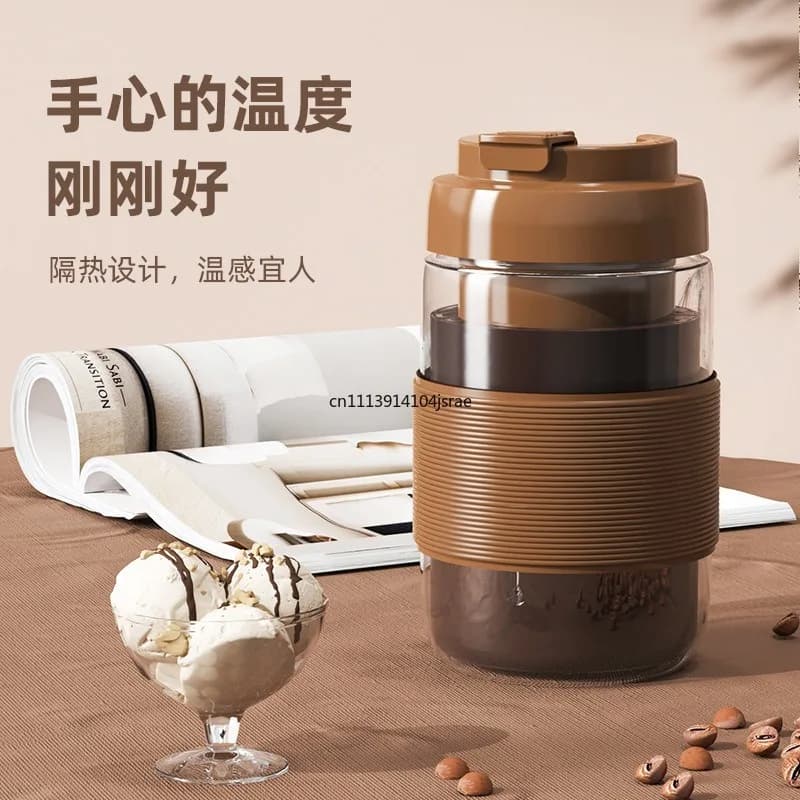 Compact Electric Coffee Bean Mill, Household Hand‑Brew Coffee Grinder, Manual Crank Coffee Grinding Device for Home Kitchen