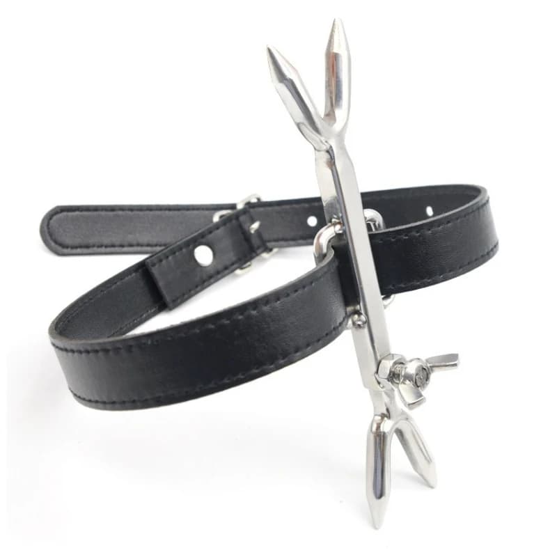 Collare di castità in pelle e acciaio inossidabile per uomo e donna, cintura di castità, accessori SM per adulti, allenamento sessuale maschile e femminile.